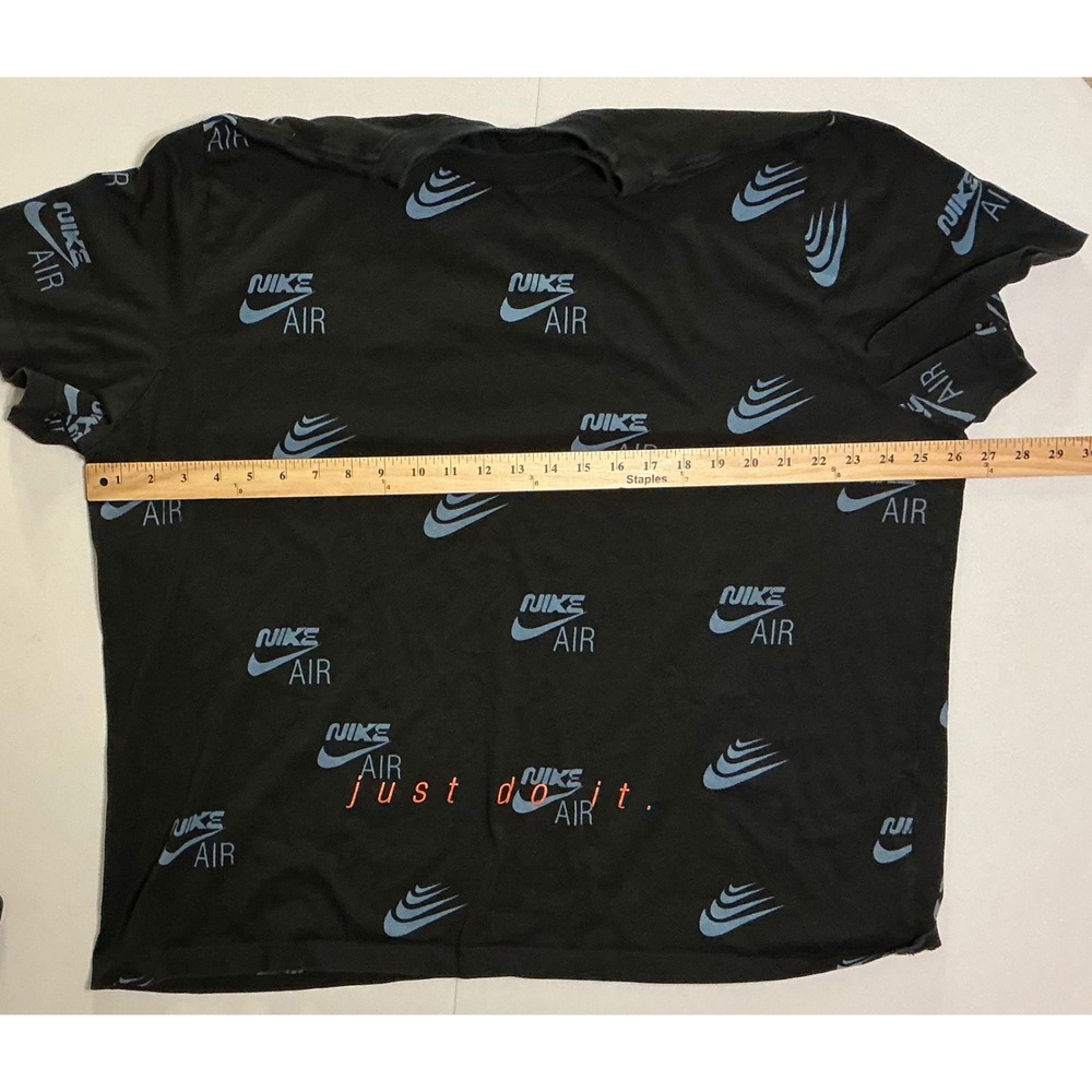 Nike Air All Over Print Front Back T-Shirt Black Blue Just Do It Mens 3XL - Picture 4 of 6
